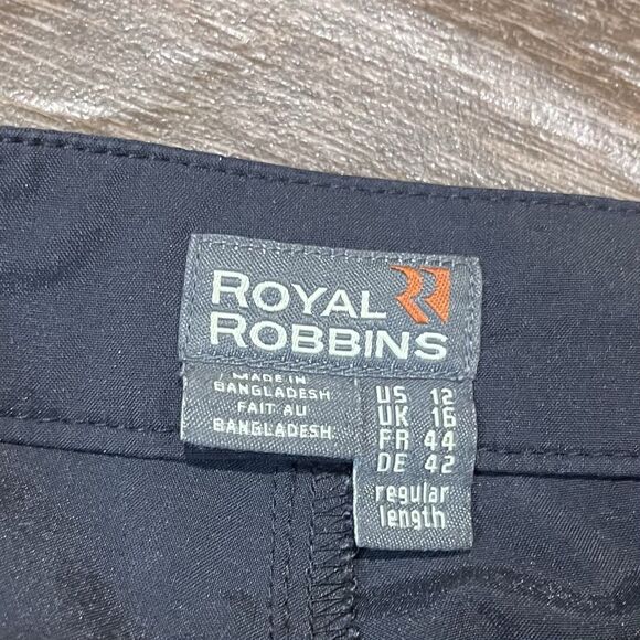 ROYAL ROBBINS Quick Dry Pants Women's Size 12 Black Adjustable Cuff Opening - Picture 6 of 13